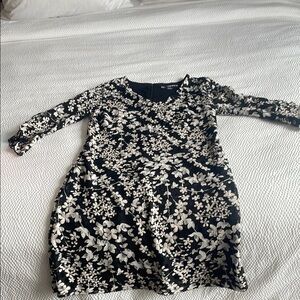 Karl Lagerfeld Black Long Sleeve V-Neck Sundress